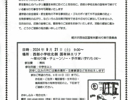 西部小北側の藪刈り参加募集